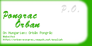pongrac orban business card