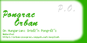 pongrac orban business card